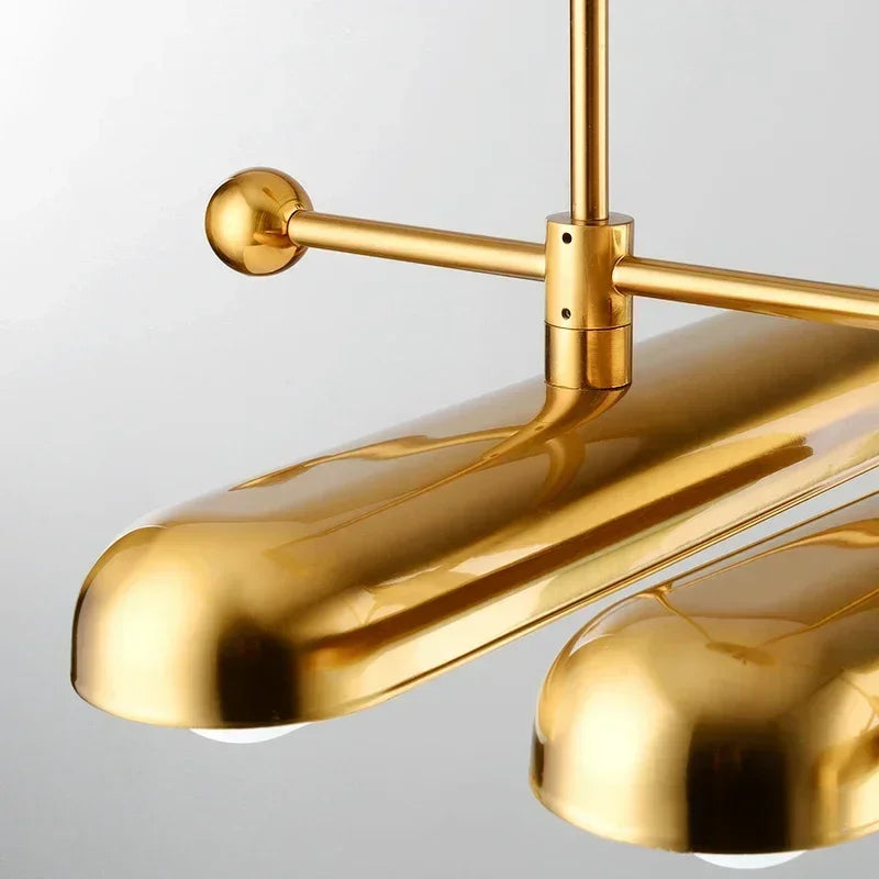 Afralia™ Golden Art Deco Iron Glass Chandelier Lighting for Dinning Room