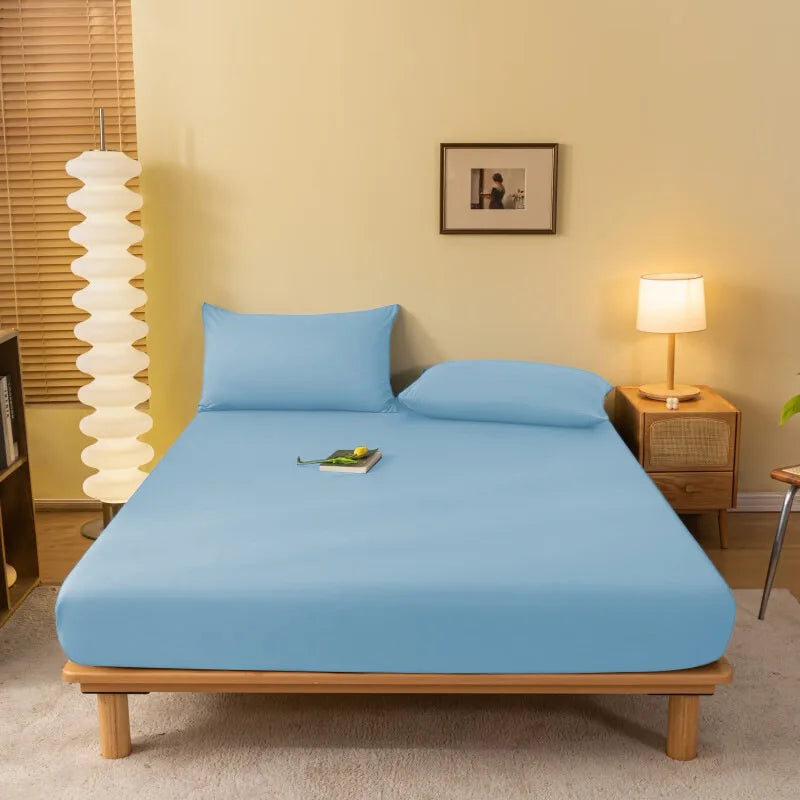 Afralia™ Cozy Solid Color Fitted Sheet - All Seasons Mattress Cover