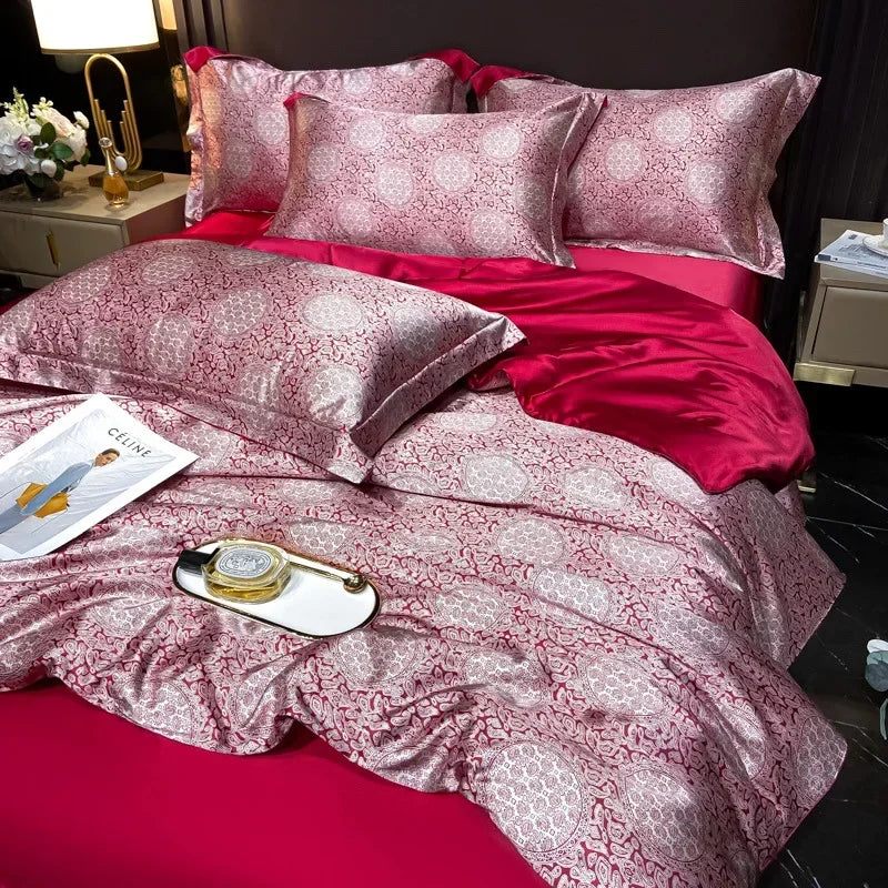 Afralia™ Soft Silk Printed Bedding Sets for Luxurious Bedroom Decor