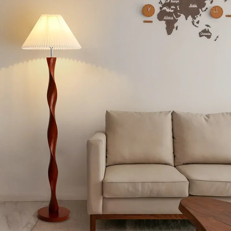 Afralia™ Walnut Floor Lamp, Nordic Design, Classic Style, Luxury Solid Wood for Living Room