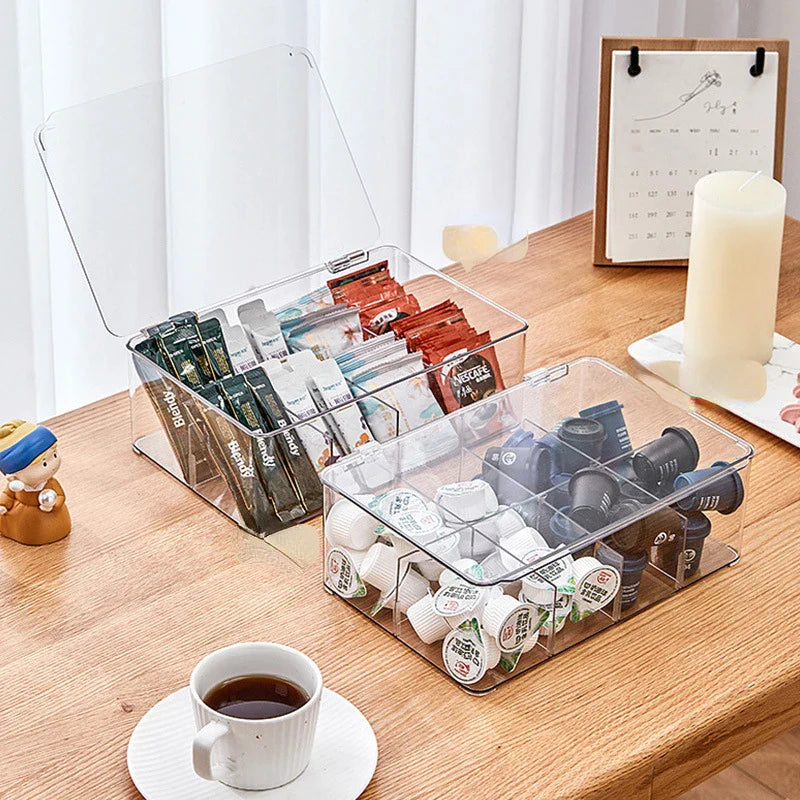 Afralia™ Coffee Tea Bag Storage Box for Kitchen Clothes Organization
