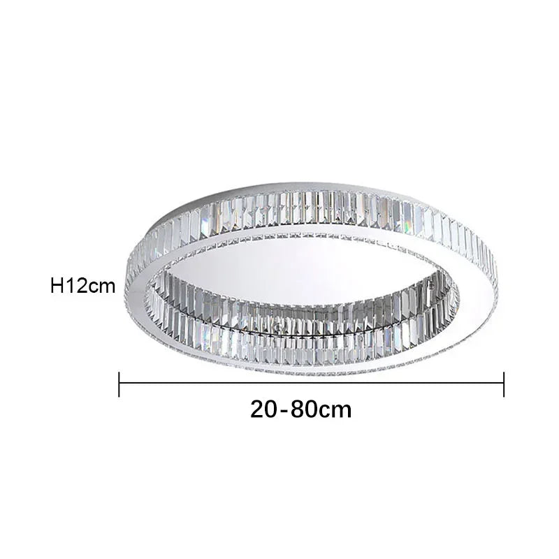 Afralia™ Crystal Circle LED Ceiling Chandelier for Modern Living Room, Bedroom, and Study