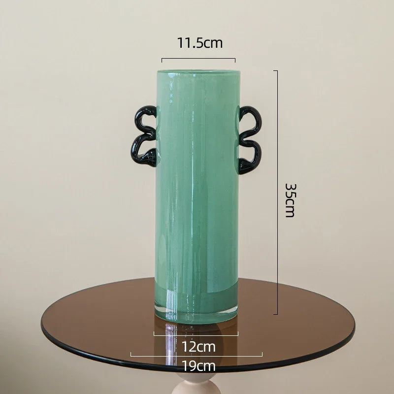 Afralia™ Emerald Green Glass Vase Hydroponics Plant Pots Floral Room Decor