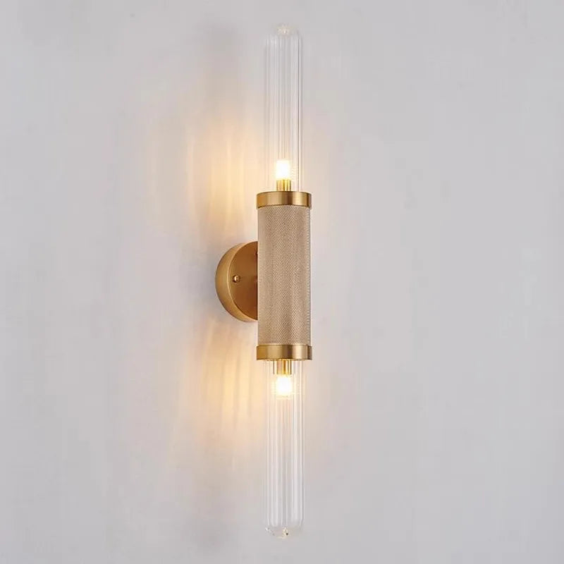 Afralia™ Glass Wall Lamp Iron LED Light for Home Decor & Illumination