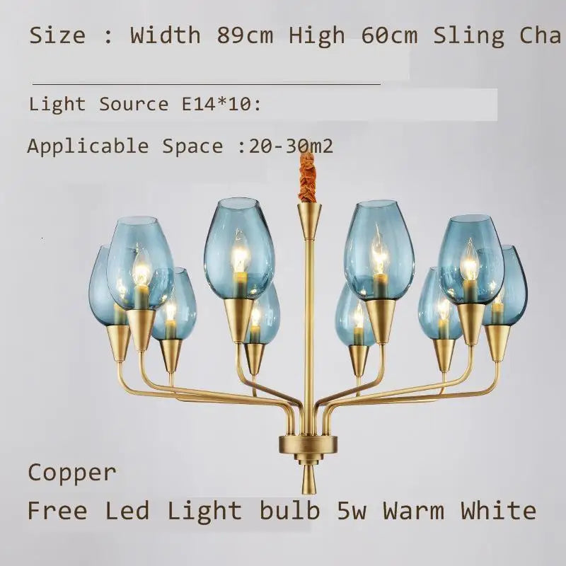 Afralia™ Modern Glass Chandelier for Living Room, Restaurant, Hotel, Bedroom – Premium Quality
