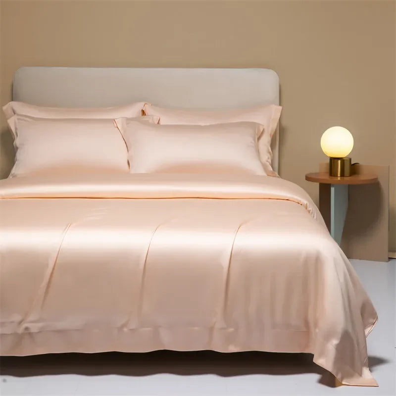 Afralia™ 120S Natural Fabric Bedding Set Summer Cooling Fitted Sheet Skin Friendly Bedclothes