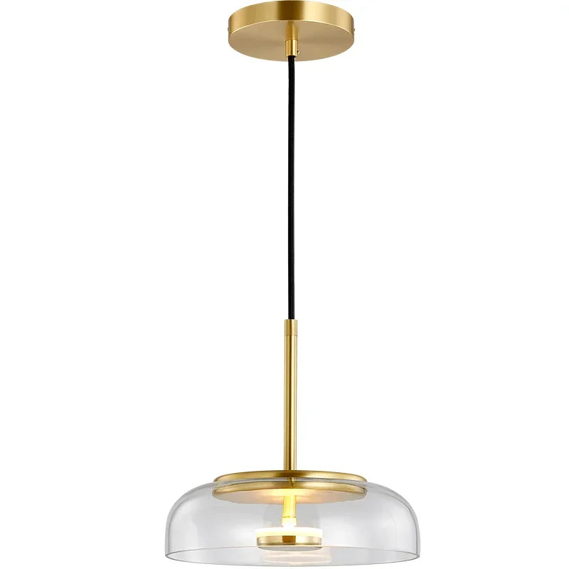 Afralia™ Glass Pendant LED Light Fixture - Modern Minimalist Hanging Lamp for Dining Room