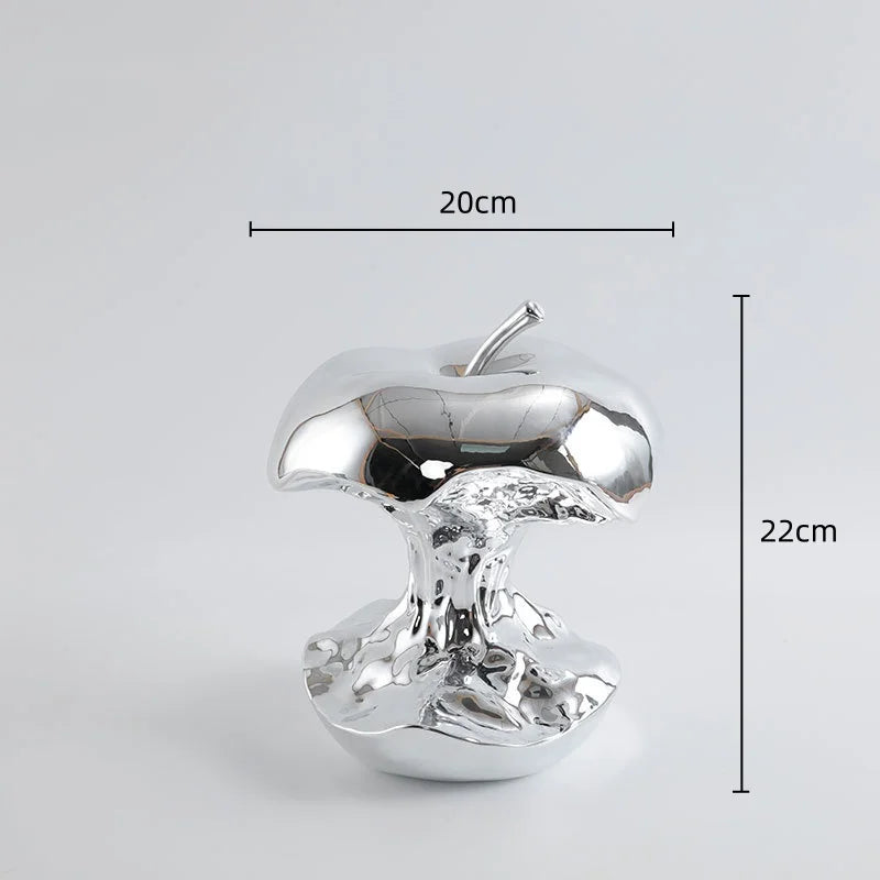 Afralia™ Silver Apple Resin Handicraft Decorative Figurine for Room Decoration