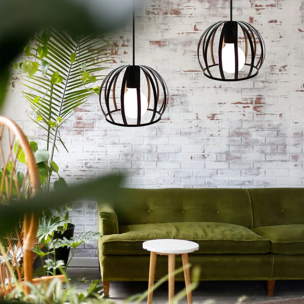 Afralia™ Modern Industrial Cage Pendant Light Fixture for Home Kitchen Island Decor