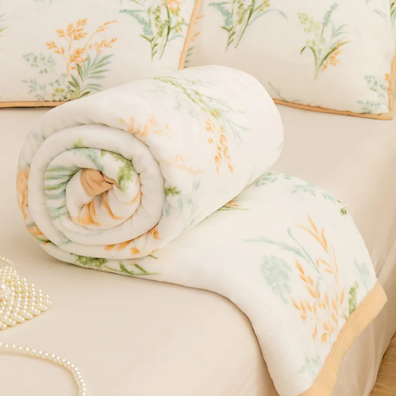 Afralia™ Milk Velvet Cartoon Printed Blanket: Multi Functional Skin-Friendly Winter Warm Bed Sheet