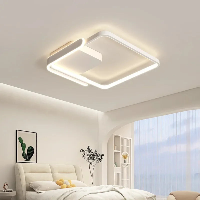 Afralia™ Circle LED Ceiling Lamp | Minimalist Round Iron Dimmable Bedroom Light Fixtures