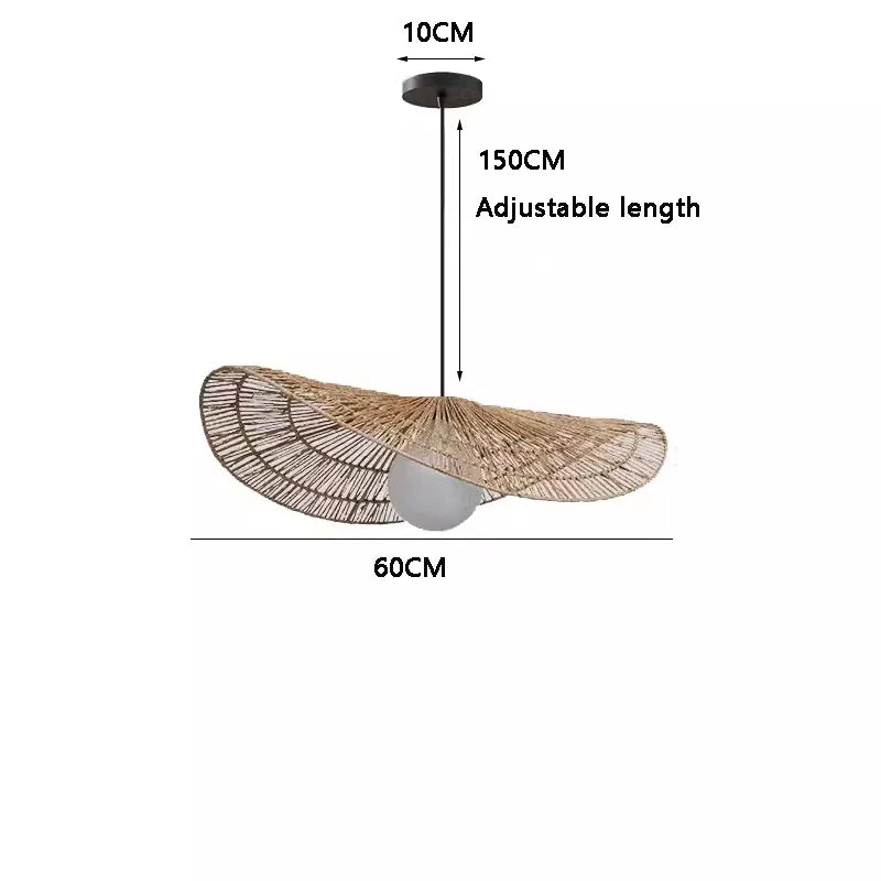 Afralia™ Rattan Pendant Light: Handmade Woven Hemp Rope Lampshade for Farmhouse Dining Room