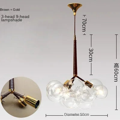 Afralia™ Nordic Glass Chandelier Pendant Lights - Black/White/Coffee - 9/12/18 Bubbles - Home Decor