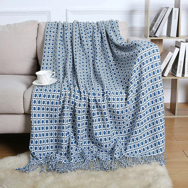 Afralia™ Nordic Faux Cashmere Tassel Blanket for All Seasons