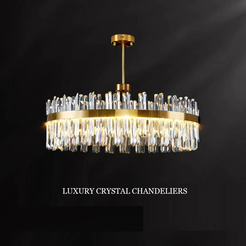 Afralia™ Crystal Chandeliers: Round LED Luxury Ceiling Pendant Lights for Elegant Home Decor.