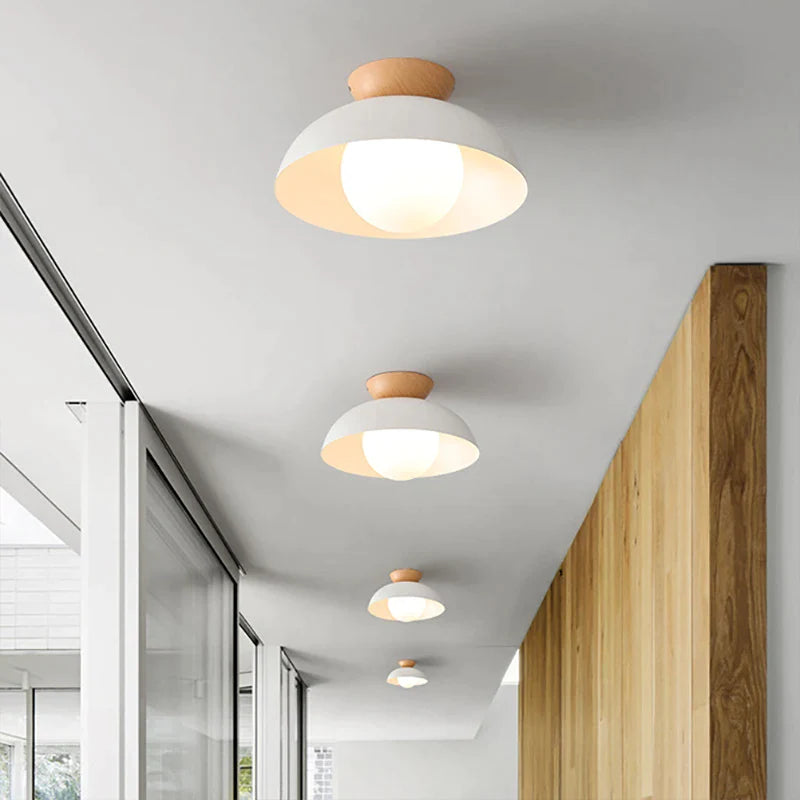 Afralia™ Nordic Wooden LED Ceiling Light Fixture for Interior Decor - Minimalist Hanging Lamps