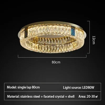 Afralia™ Crystal LED Ceiling Lamp: Modern Stainless Steel Chandelier for Living Room, Bedroom & Kitchen.