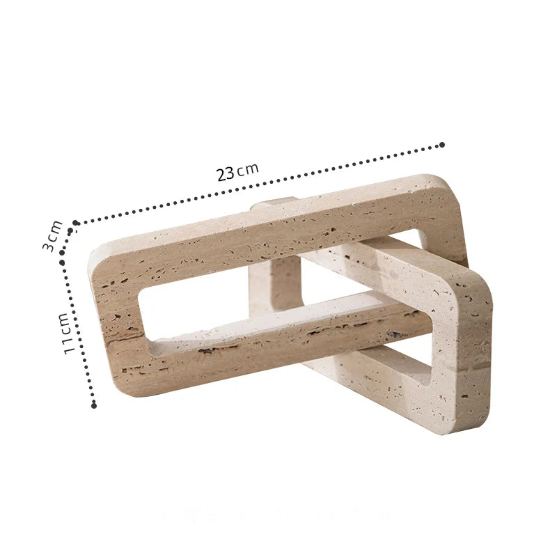 Afralia™ Marble Archway Travertine Ornament for Coffee Table Living Room Decor