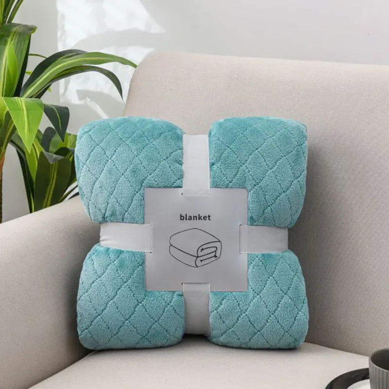 Afralia™ Plush Diamond Jacquard Blanket: Warm & Cozy Sofa Cover for Queen King