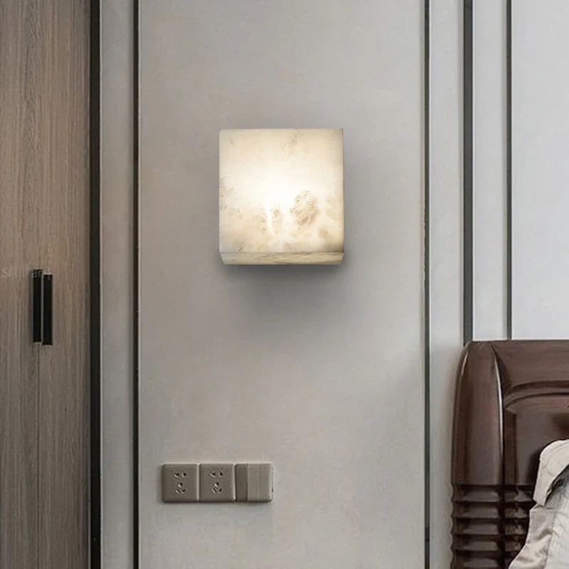 Afralia™ Luxury Marble Wall Lamp LED Sconce for Home, Hotel, and Restaurant