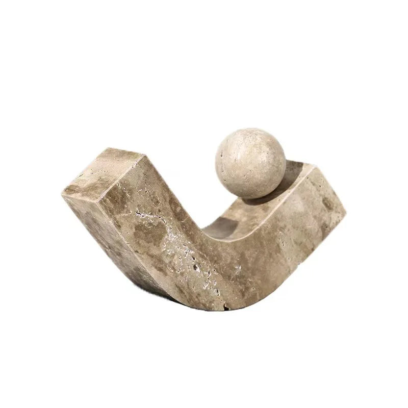 Afralia™ Geometric Natural Stone Ornaments Modern Crafts Desk Decoration