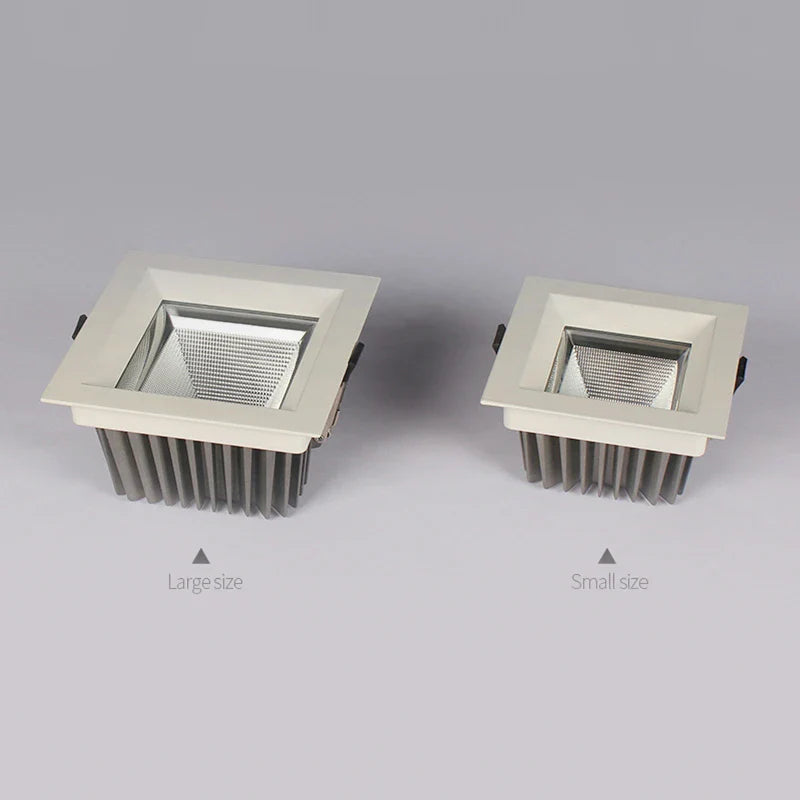 Afralia™ Square Aluminum LED Ceiling Downlight COB Chip 9W/12W for Various Rooms