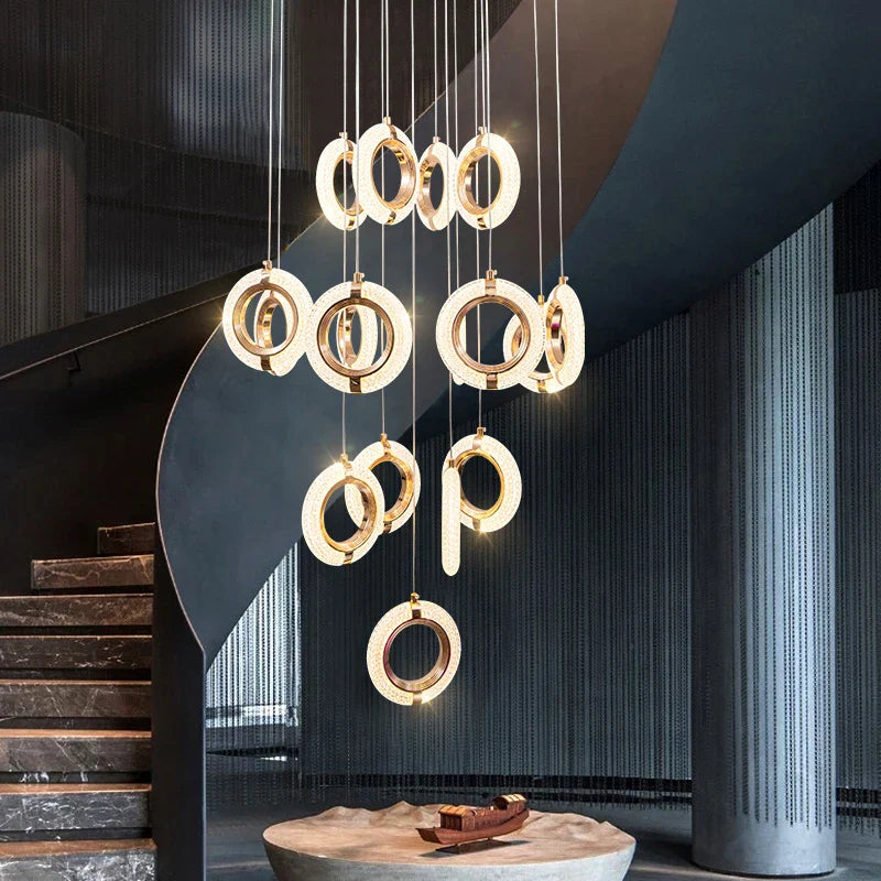 Afralia™ Modern Ring Chandelier for Living Room, Dining Room, Bedroom - Villa Attic Lighting