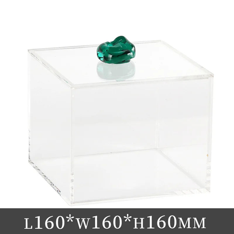 Afralia™ Clear Acrylic Agate Crystal Jewelry Display Box Dustproof Room Decor Holder