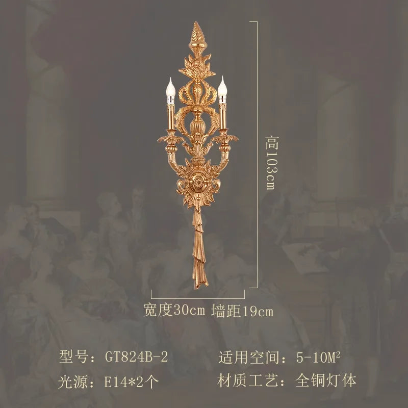 Afralia™ Royal Vanity LED Mirror Light Brass Aged Copper Indoor Wall Decor