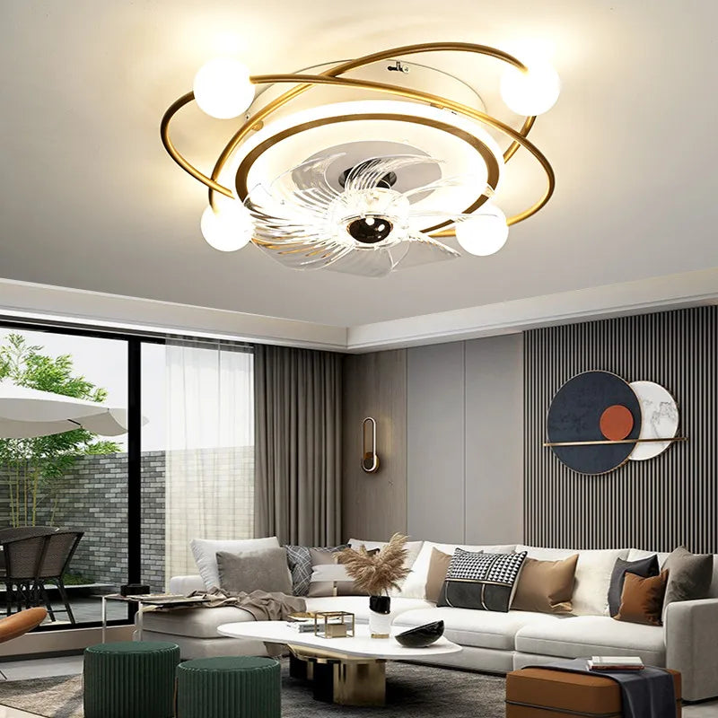 Afralia™ Nordic Ceiling Fan Light with Remote Control - 6 Fan Speeds