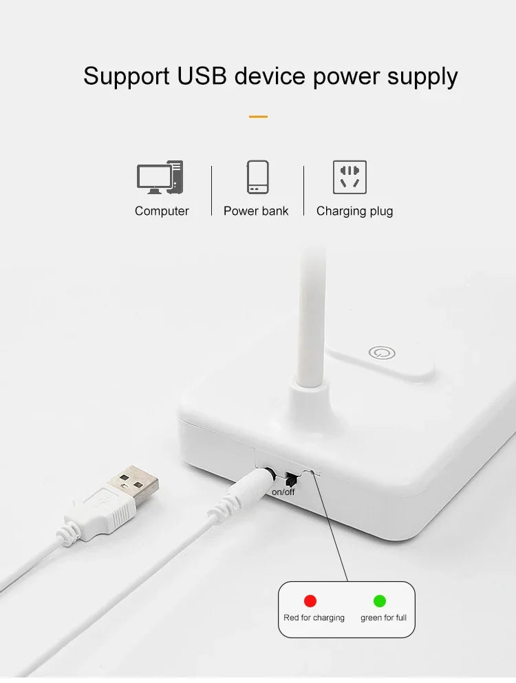 Afralia™ LED Foldable Desk Lamp with 3-Level Color & Touch Dimmable Light