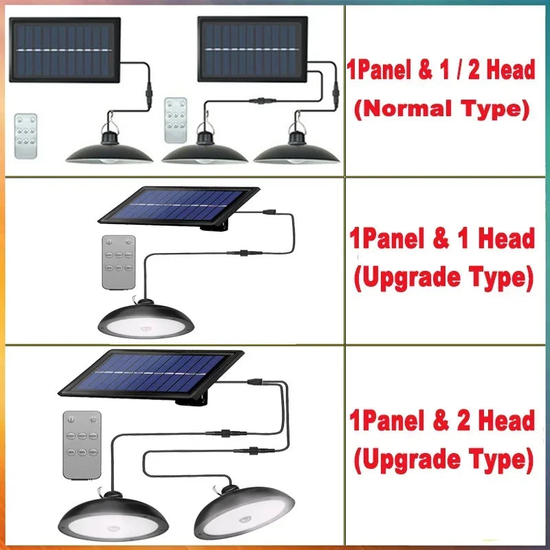 Afralia™ Solar Double-Head Chandelier: Waterproof LED Pendant Light with Remote Control