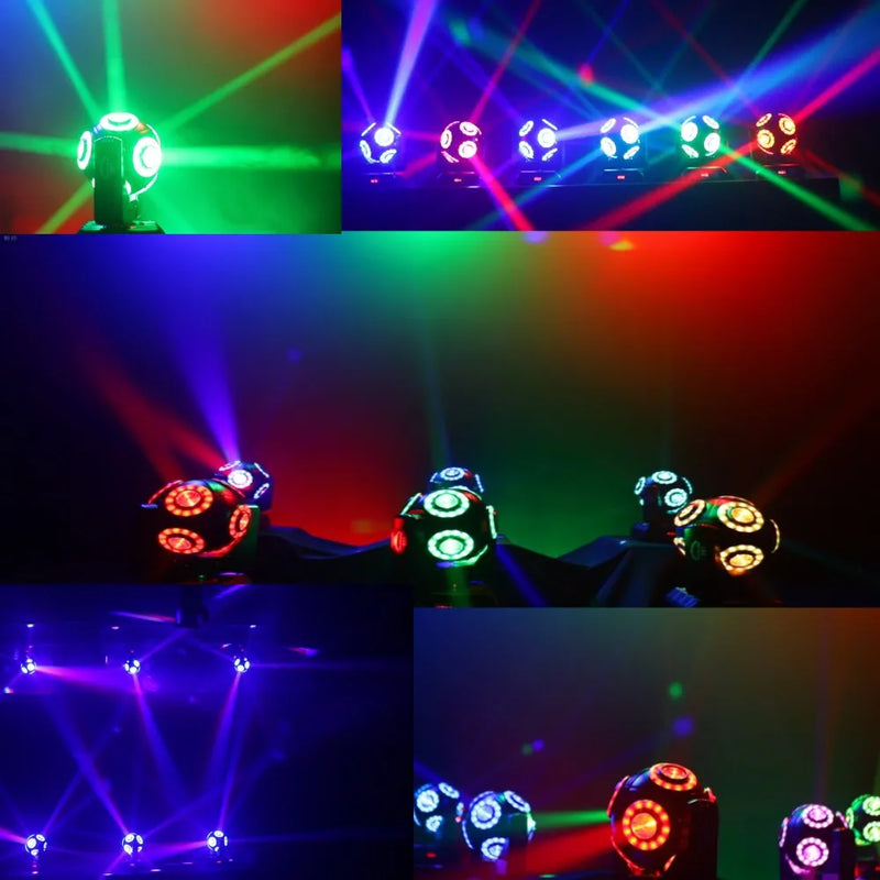 Afralia™ LED Moving Head Beam Light with RGBW Halo - 8x15W, DMX 512 Disco Stage Lighting