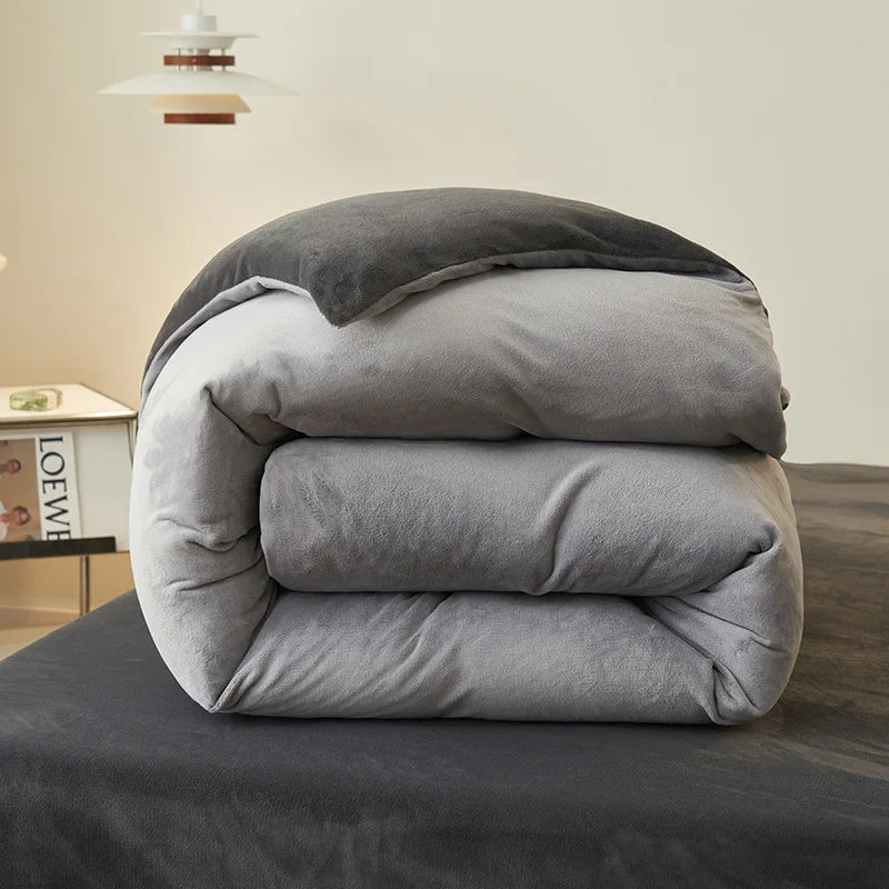 Afralia™ Milk Velvet Plush Comforter Cover for Autumn & Winter