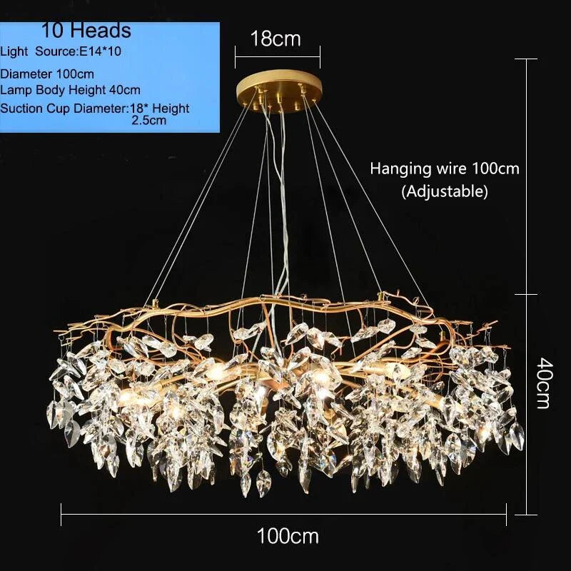 Afralia™ Vintage Crystal Ceiling Lamp LED Chandelier for Living Room & Bedroom