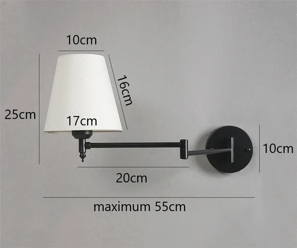 Afralia™ Adjustable LED Wall Lamp for Bedroom, Hotel, or Study - Rotating Long Arm Reading Light