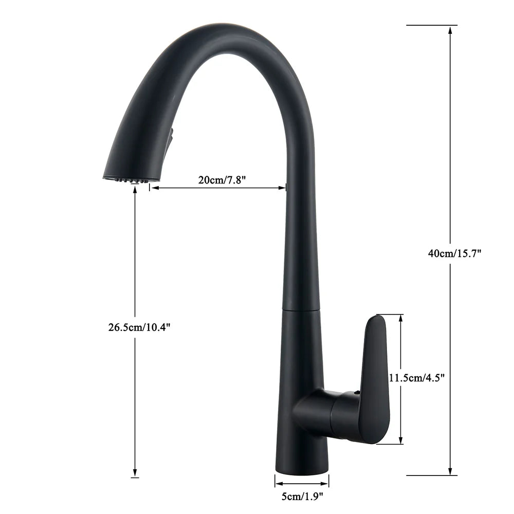 Afralia™ Brushed Gold Gourmet Kitchen Faucet with Flexible Pull Out Mixer Tap