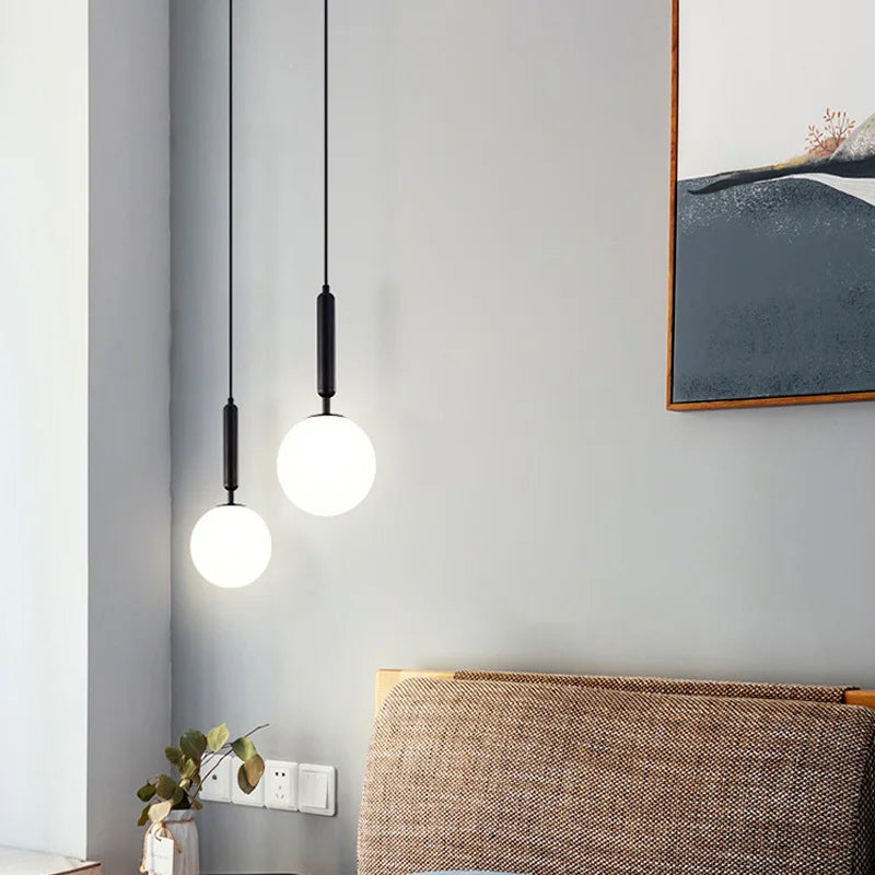 Afralia™ LED Glass Ball Chandelier for Home Dining Hotel Decor