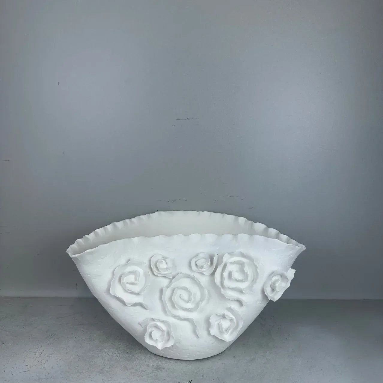 Afralia™ Embossed Rose Ceramic Flower Vase Handmade Porcelain Craft Home Decor