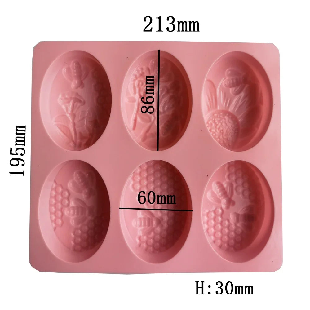 Afralia™ Bee Silicone Soap Mold: 6 Styles for Handmade Treats & Baking