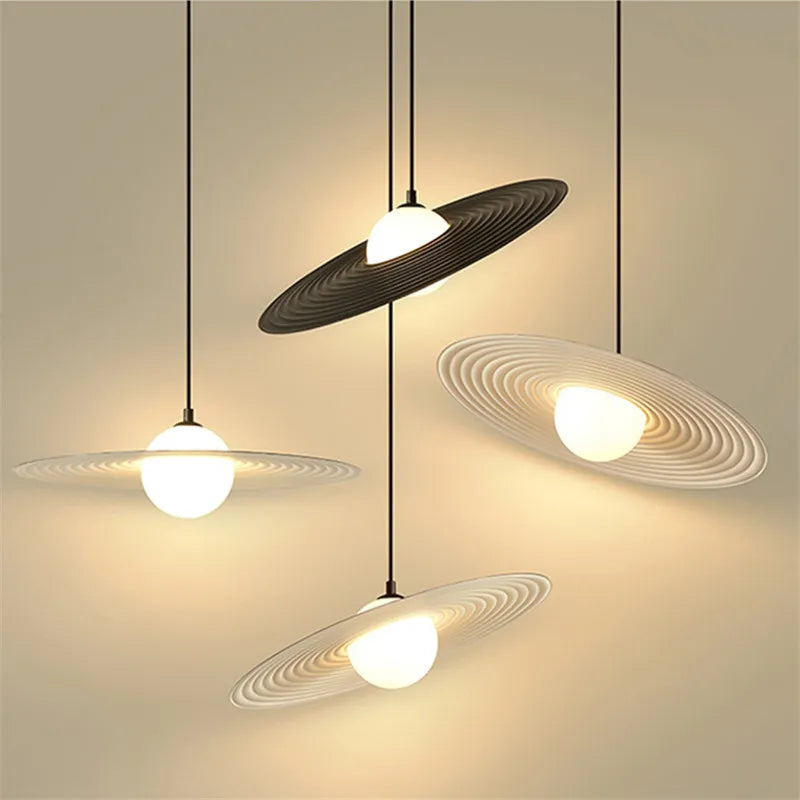 Afralia™ Nordic UFO Glass Ball Hanging Light for Living Room Bedroom Bar