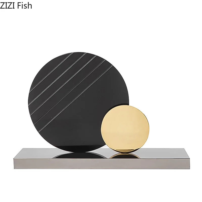 Geometric Circular Ring Desk Decoration by Afralia™