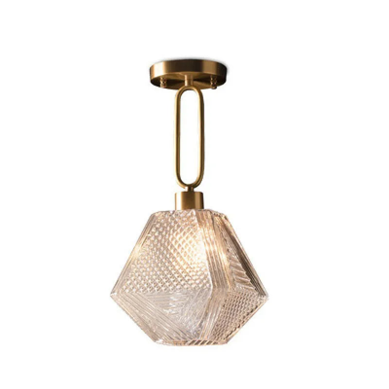 Afralia™ Diamond Glass Pendant Lamp for Modern Living Room Decor