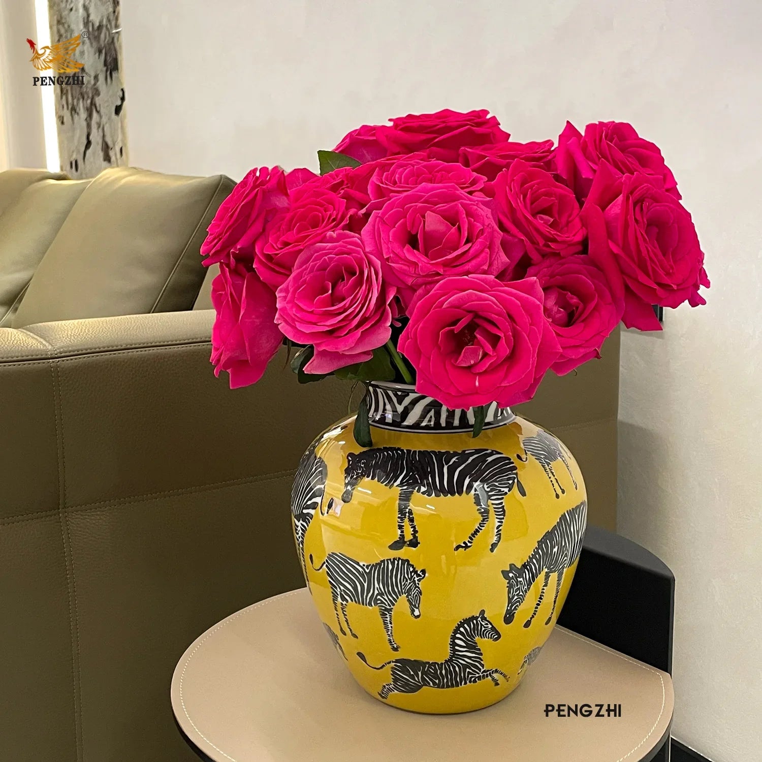 Afralia™ Zebra Pattern Ceramic Vase - Vintage Porcelain Home Decor Accessory