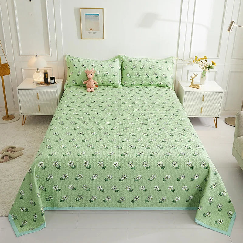 Afralia™ Cotton Double Bedspread Set with Floral Design for Healthy Home Bed Decor