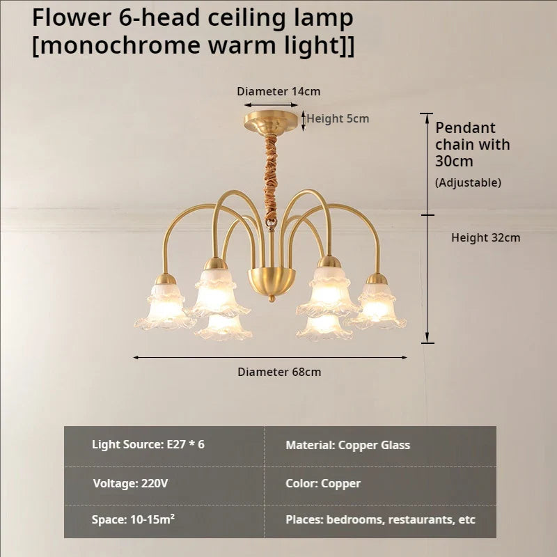 Afralia™ Luxury European Copper Chandelier for Living Room, Bedroom, and Dining Room