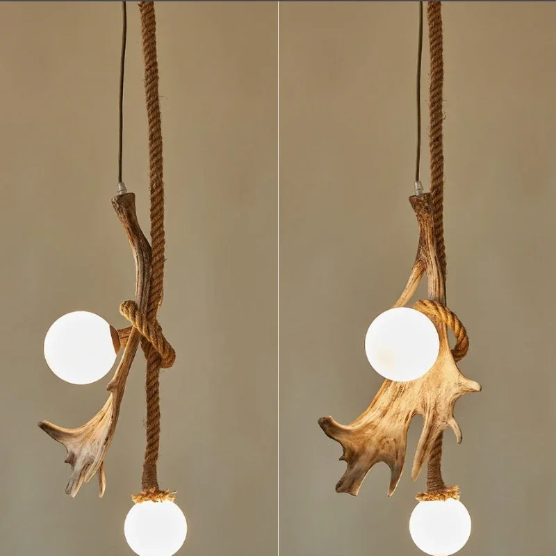 Afralia™ Nordic Antlers Chandelier for Restaurant Bar Cafe Homestay Wooden House Decor