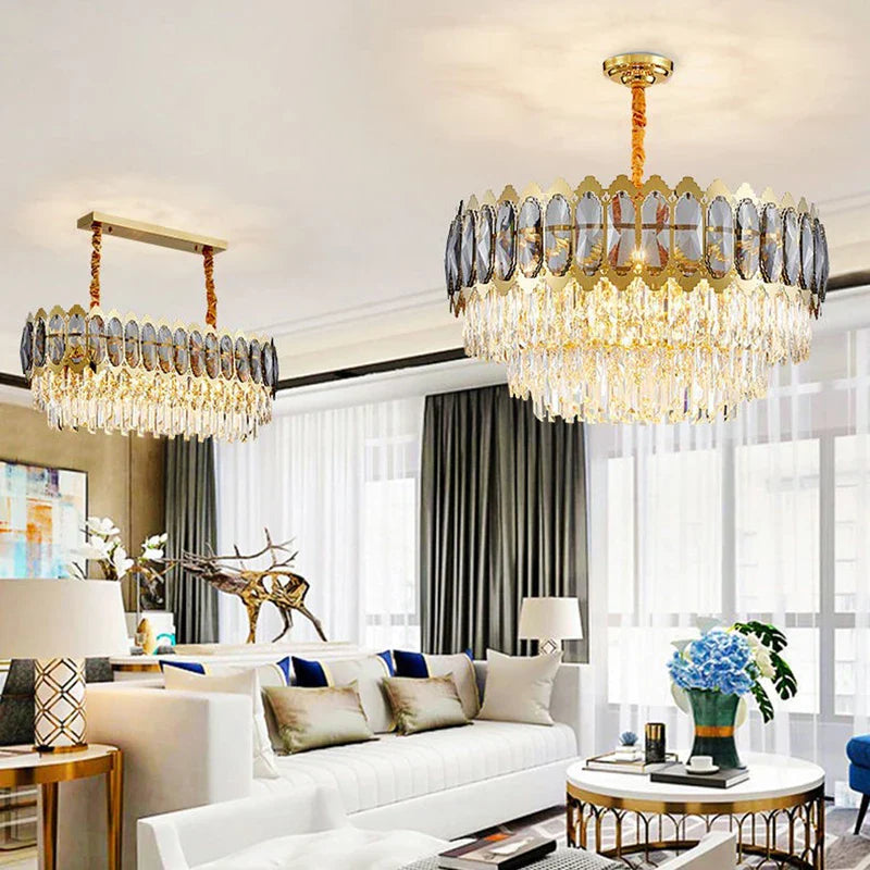 Afralia™ Crystal Ceiling Chandelier for Modern Living Room Decor