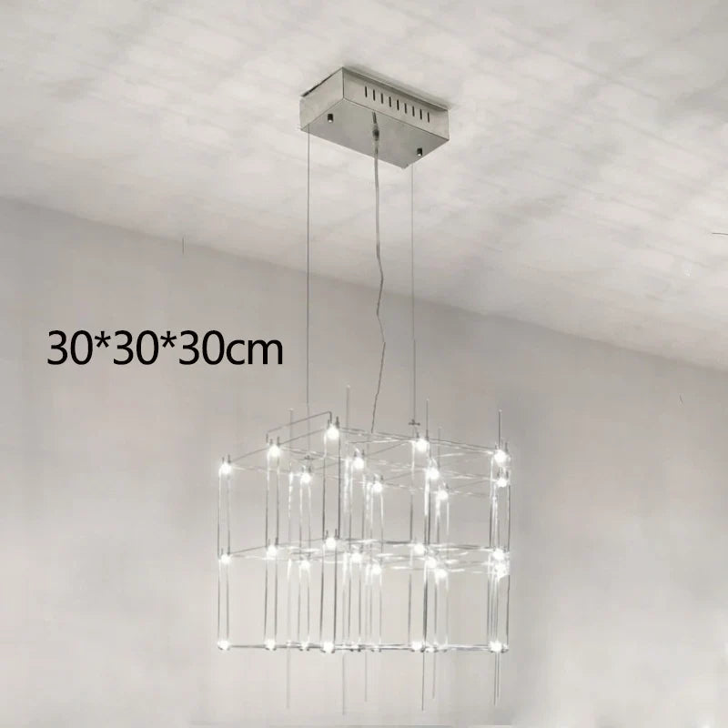 Afralia™ Sky Starlight Cube Chandelier for Living Room, Restaurant, Hotel Lobby, Bar, and Sales Department