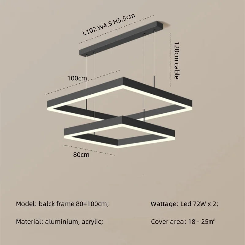 Afralia™ Modern Straight Pendant LED Light - Minimalist Painted Aluminium Chandelier